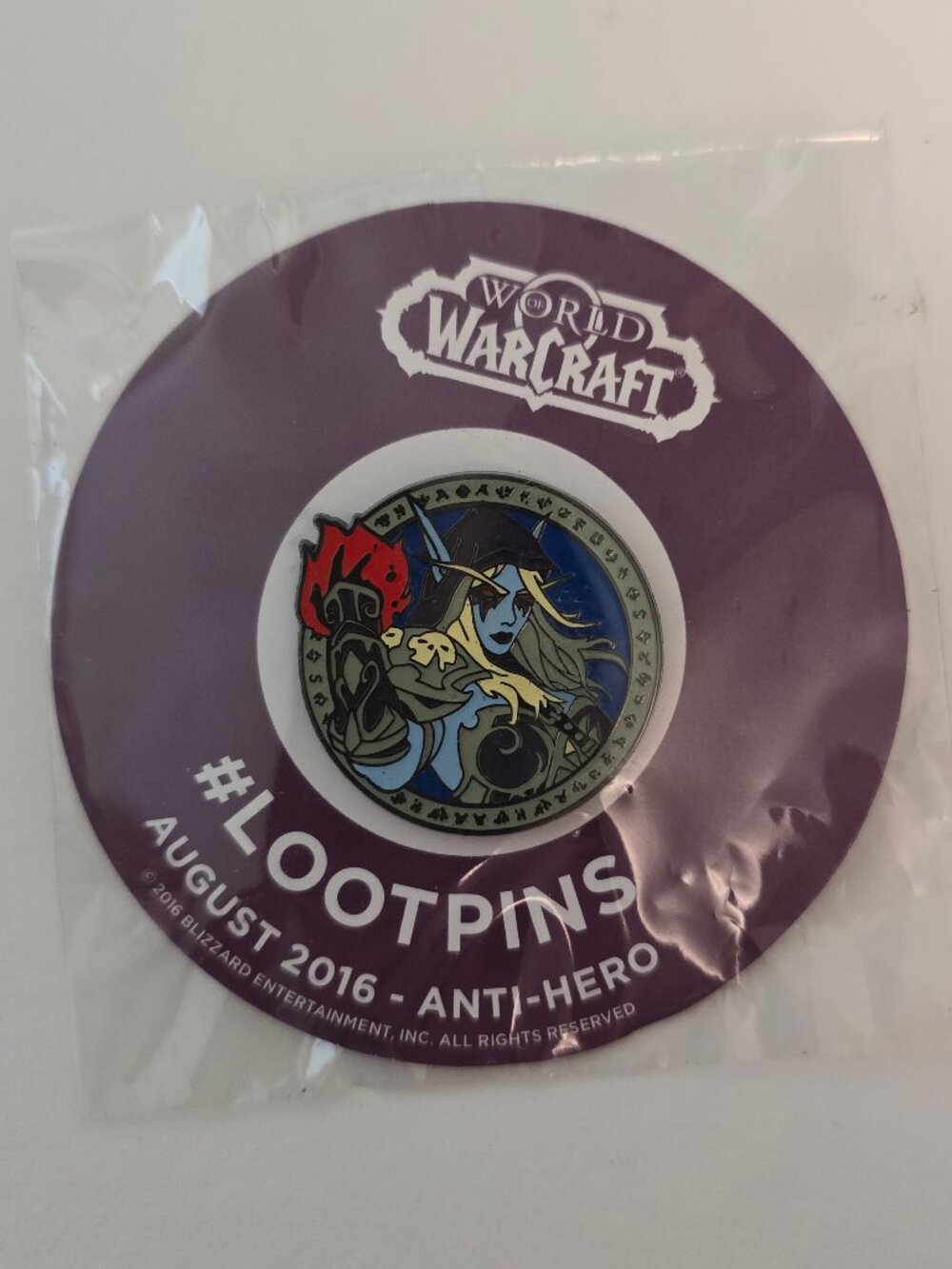 World of Warcraft Sylvanas Windrunner Collectible Pin August 2016 "Anti-Hero"